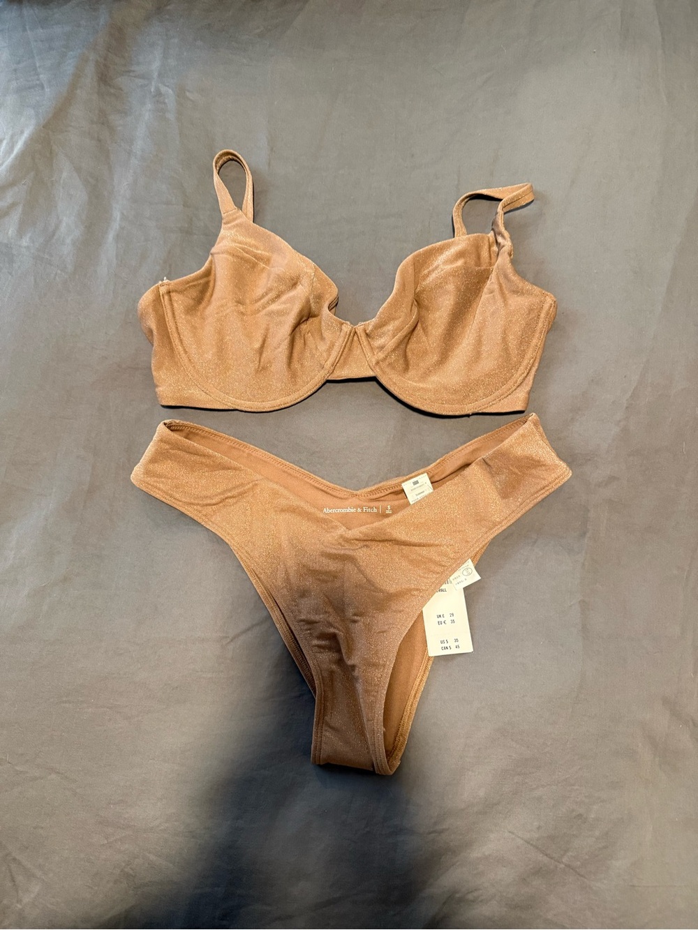 Abercrombie & Fitch Shimmering Tan Underwire Bikini Set